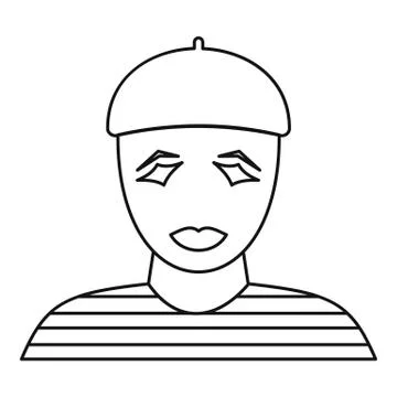 Clown icon, outline style Stock-Illustration