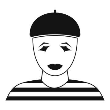 Clown icon, simple style Stock-Illustration