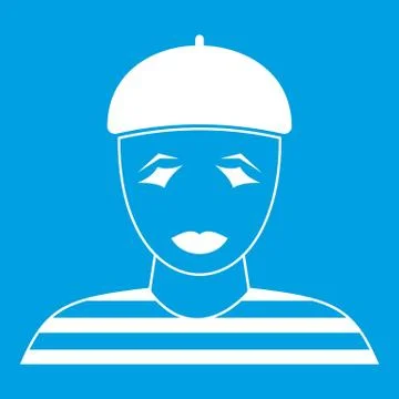 Clown icon white 스톡 일러스트