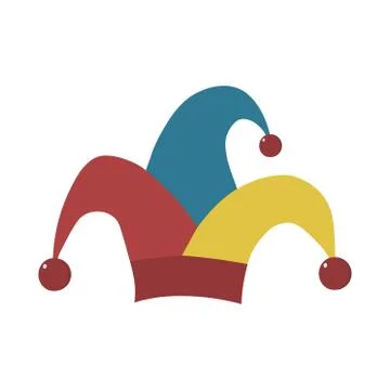 Clown jester hat flat design icon Stock Illustration