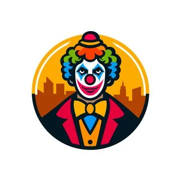 Clown, joker logo icon. Vector illustration Stock Illustration