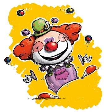 Clown juggling Stock Illustration