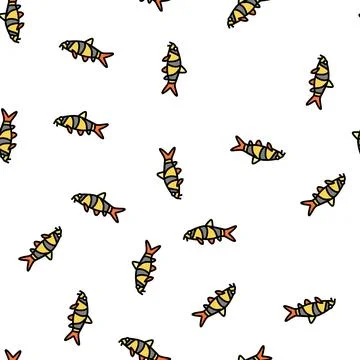 Clown loaches vector seamless pattern Illustrazione stock