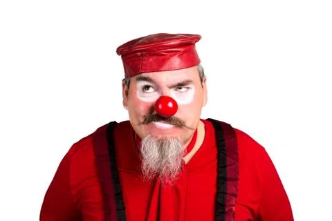 Clown looking up and thinking Stock Photos