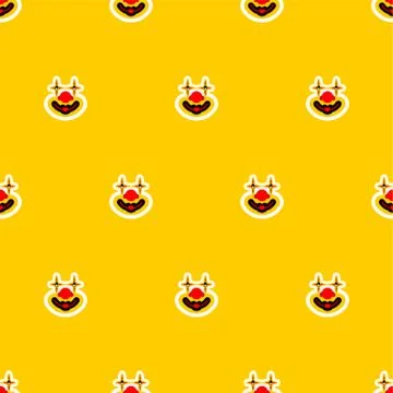 Clown makeup face pattern seamless. funster mask background Stock Illustration