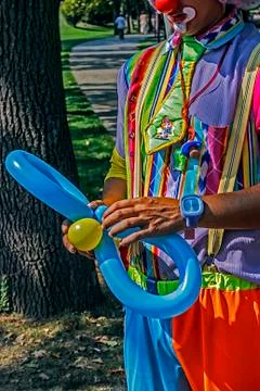 Clown multicolored dressed Stock Photos