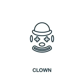 Clown outline icon. Simple element illustration. Clown icon symbol design from Stock Illustration