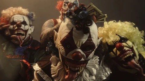 Clown party. Money. Stock Footage 100735596