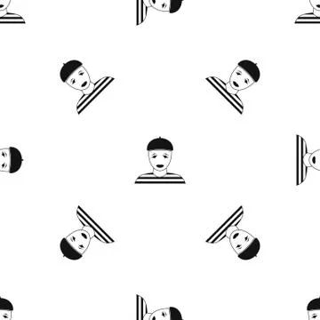 Clown pattern seamless black Stock Illustration