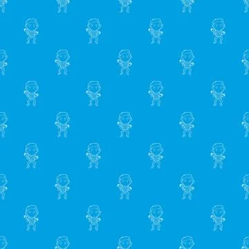 Clown pattern seamless blue Stock Illustration