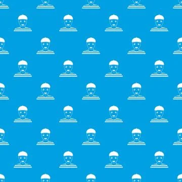 Clown pattern seamless blue Stock Illustration