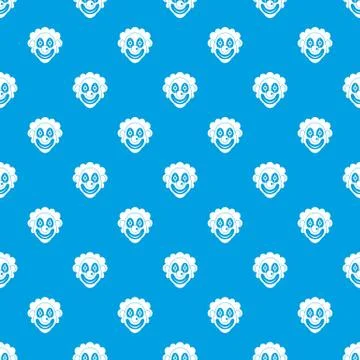 Clown pattern seamless blue Stock Illustration