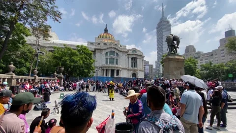 Clown performs in Alameda Central Park, Mexico City, Mexico 4K Stock Footage 162273595