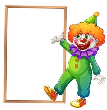 A clown pointing at the white board 스톡 일러스트