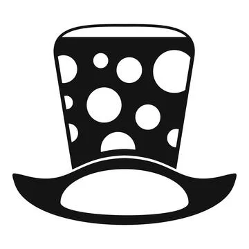 Clown polka dot top hat costume accessory Stock Illustration