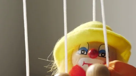 Clown Puppet Moving Around Closeup Stock Footage 77913001