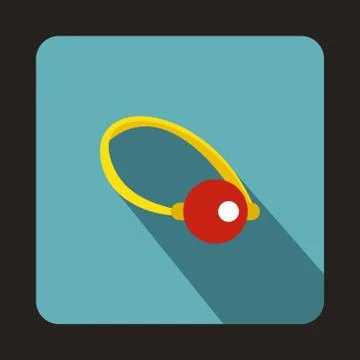 Clown red nose icon, flat style Illustrazione stock