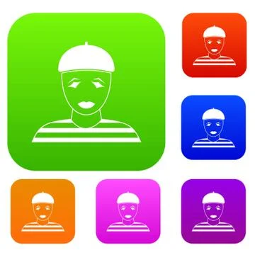 Clown set collection Illustrazione stock