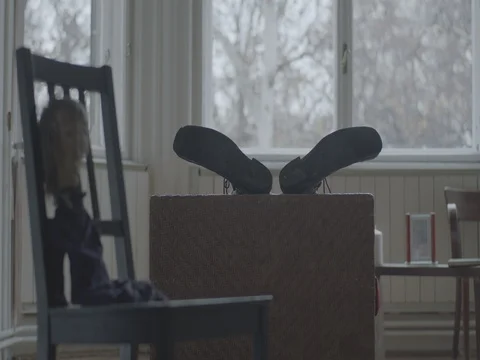 Clown shoes while sleeping Arri amira footage in slow motion Stock Footage 71612548