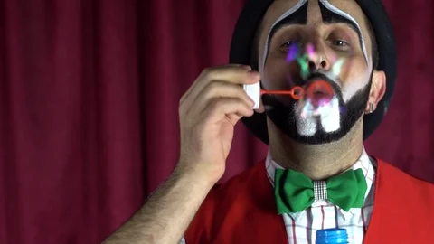 Clown with soap bubbles Stock Footage 85173514