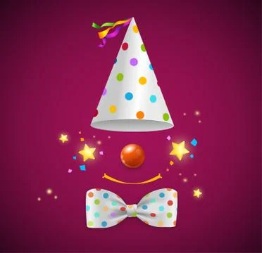 Clown Symbol Background for Card. Vector Stock Illustration