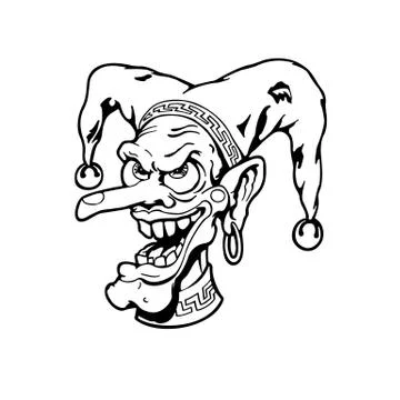 Clown vector sketch icon isolated on background. Hand drawn Clown icon. Clown Stock Illustration