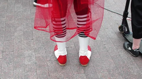 Clown Walking in Red Boots Stock Footage 63129543