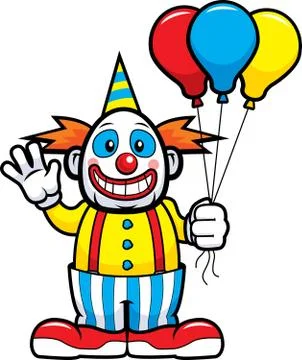 Clown Waving Stock Illustration
