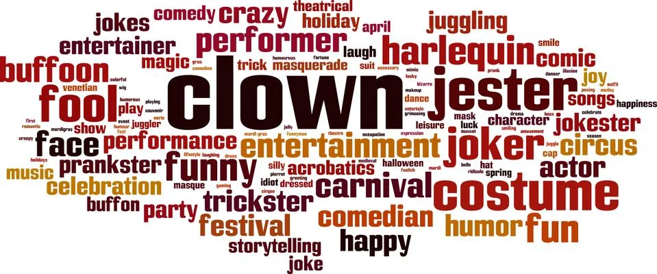 Clown word cloud Stock Illustration