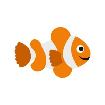 Clownfish flag icon, flat style Stock Illustration