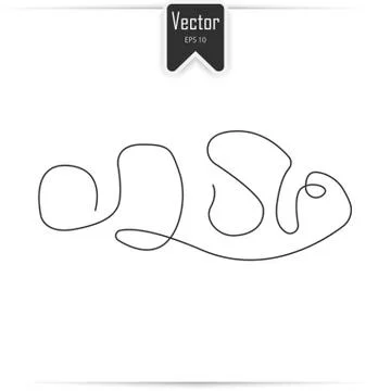 Clownfish one line Stock Illustration