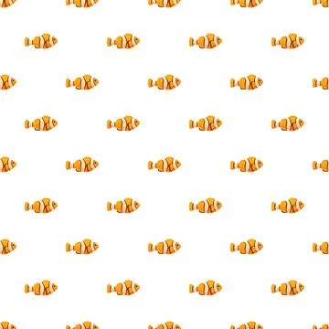 Clownfish pattern creating repeating aquatic background texture Stock Illustration