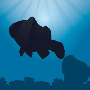 Clownfish Silhouette Stock Illustration