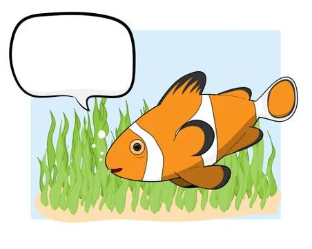 Clownfish With Text Stock Illustration