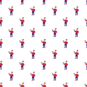 Clowns holding cakes seamless pattern for celebration Illustrazione stock