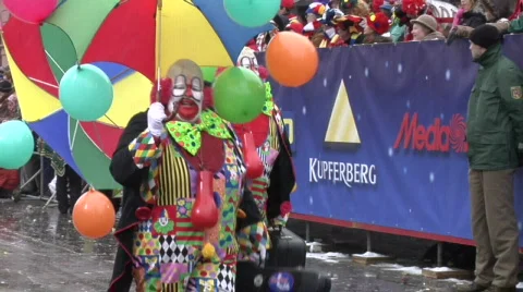 Clowns at parade Stock Footage 648373