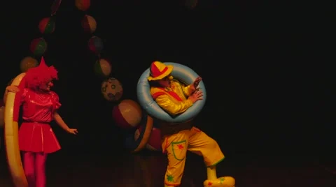Clowns on stage 5 4k Stock Footage 43840846