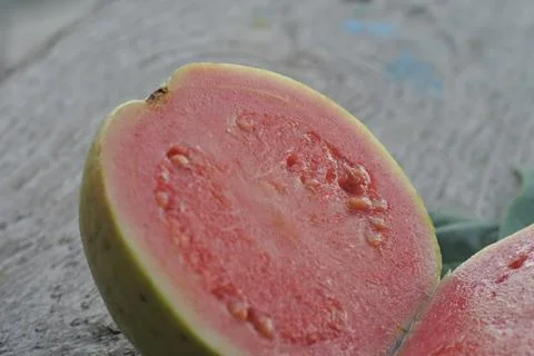 Clsoe up photo of nice red guava Stock Photos