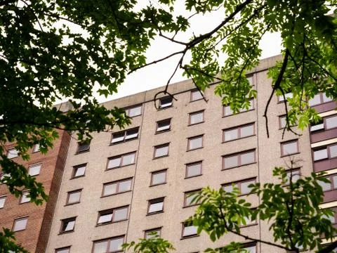 A clsoer up of the highrise Stock Photos