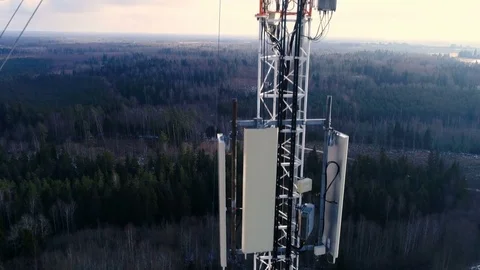 The clsoer look of the steels and wires on the tower Stock Footage 73416033