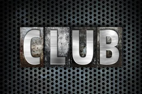 Club Concept Metal Letterpress Type Stock Illustration