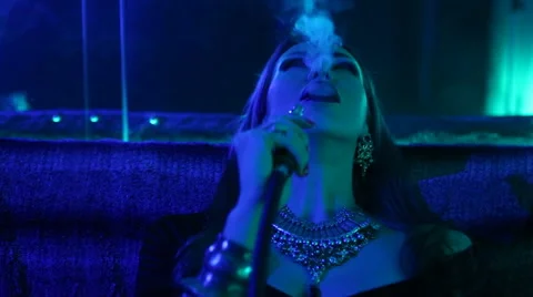 Club Eastern Party  Nightlife. Beautiful Sexy Young Glamorous Woman with St Stock Footage 59641770