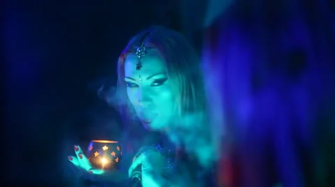 Club Eastern Party  Nightlife. Beautiful Sexy Young Glamorous Woman with St Stock Footage 59641834