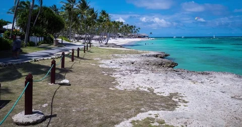 Club Med Punta Cana Beach Time Lapse, 4K Stock Footage 113682979
