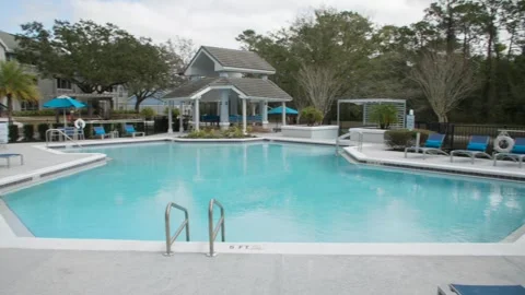 Clubhouse Pool empty Stock Footage 278356518
