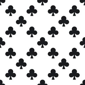 Clubs Card Suit vector solid minimal seamless pattern or background イラスト素材