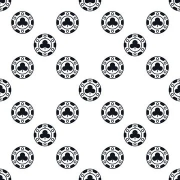 Clubs Poker Chip vector solid seamless pattern or background Stockillustratie
