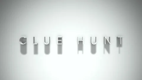 Clue hunt 3D title animation with shadows on a white background Stock Footage 296920111
