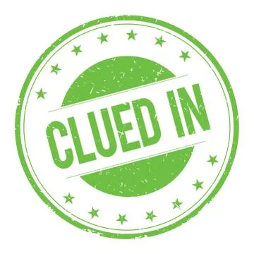 CLUED-IN stamp sign Stock Illustration