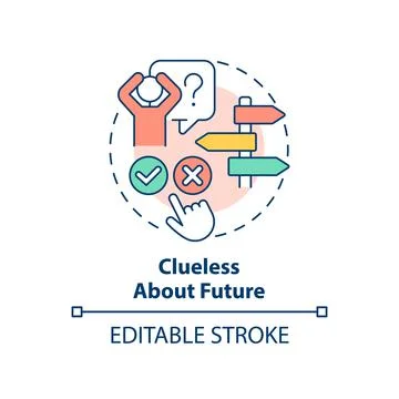 Clueless about future concept icon Stock Illustration